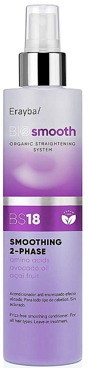 Two-Phase Hair Straightening Spray Conditioner  - Erayba Bio Smooth Organic Straightener Smoothing Spray BS18 — photo N2