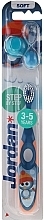 Fragrances, Perfumes, Cosmetics Kids Toothbrush Step 2 (3-5) Soft, dark blue-orange with penguin - Jordan