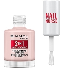 Nail Strengthener - Rimmel Nail Nurse 2 in 1 Nail Treatment Strengthening Base Coat — photo N4