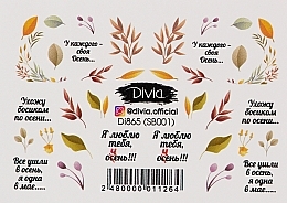 Water Nail Stickers on White Base, Di865 - Divia White Water Based Nail Stickers, Di865 — photo N1