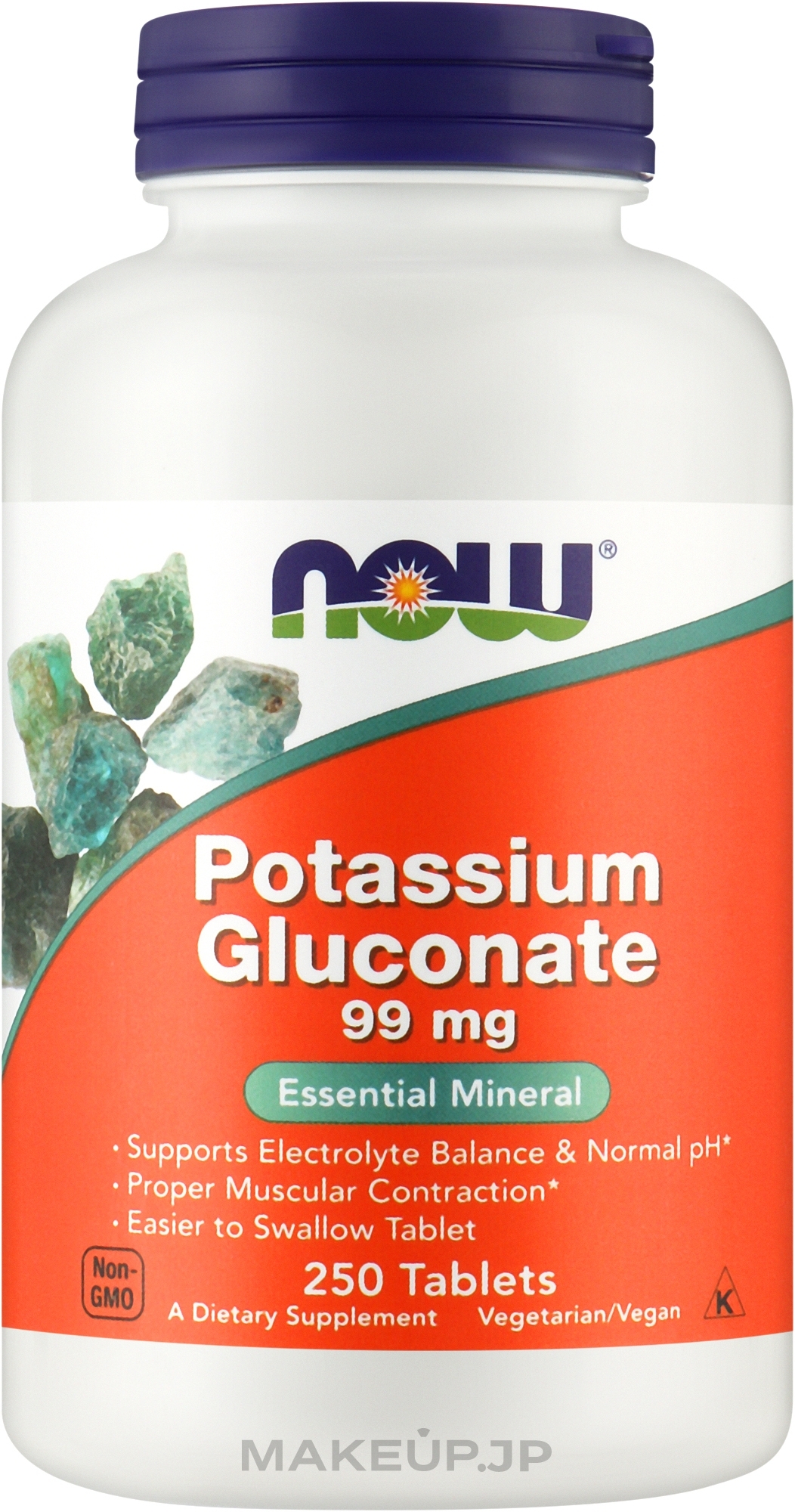Potassium Gluconate, 99 mg - Now Foods Potassium Gluconate — photo 250 szt.