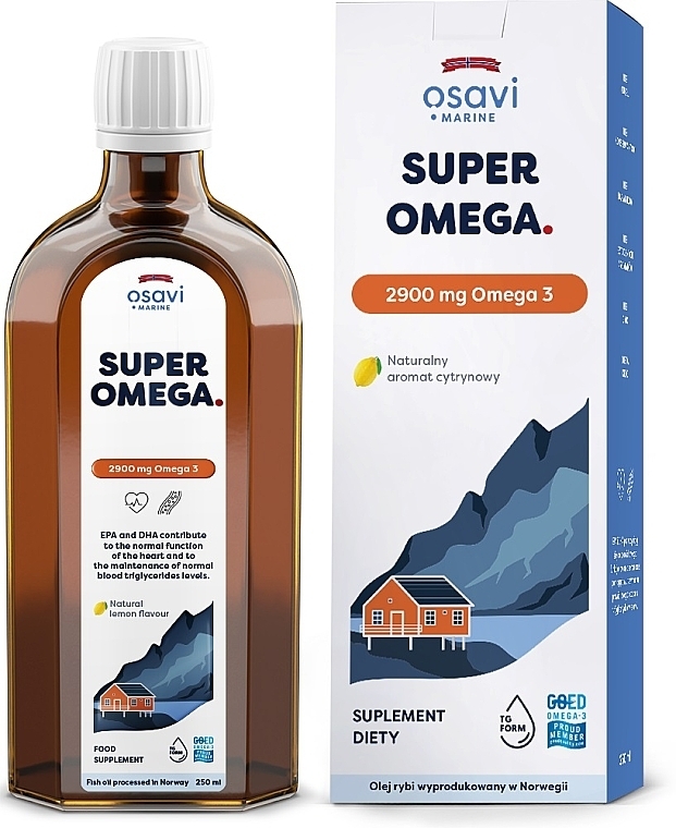 Omega 3 Dietary Supplement, lemon flavor, 2900mg - Osavi Super Omega — photo N1