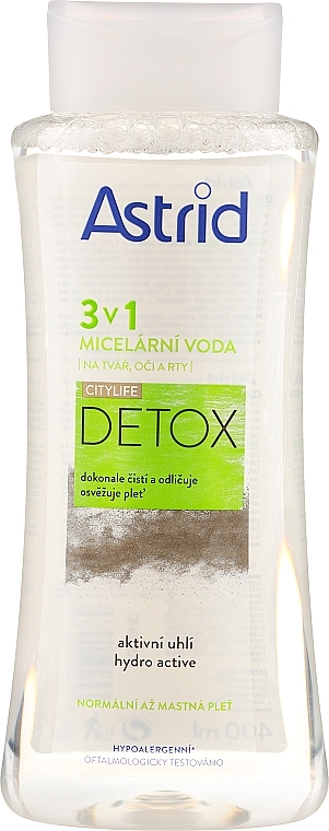 Micellar Water for Normal and Oily Skin - Astrid CityLife Detox 3v1 — photo N1