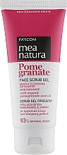 Fragrances, Perfumes, Cosmetics Face Gel Scrub with Pomegranate Oil - Mea Natura Pomegranate Face Scrub Gel