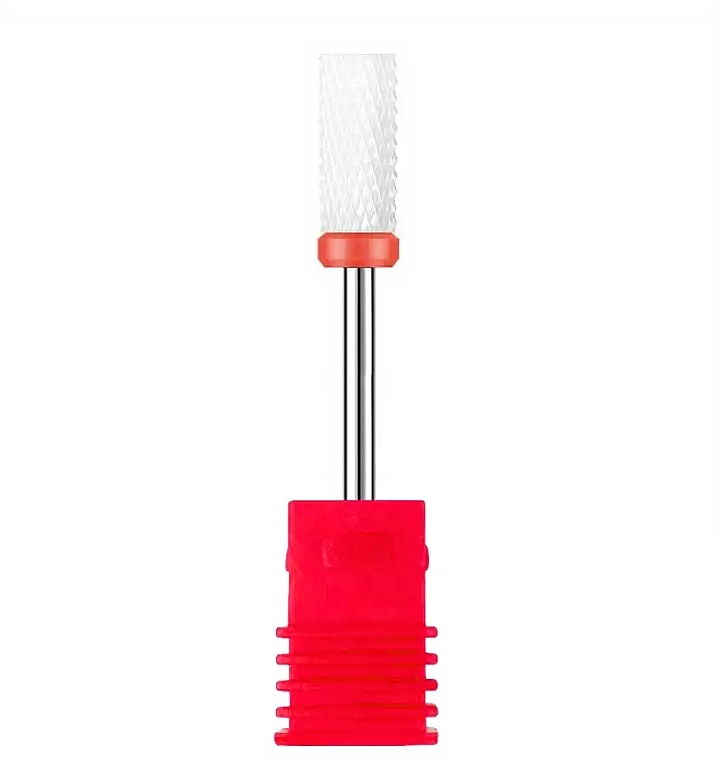 Cylinder Ceramic Nail Drill Bit, red - Sleek Shine — photo N1