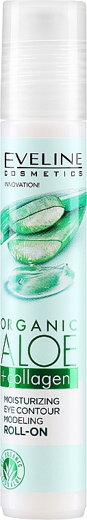 Moisturizing & Lifting Roll-On Eye Contour Gel - Eveline Cosmetics Organic Aloe + Collagen — photo N1