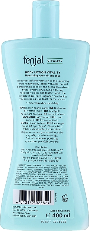 Pomegranate Oil and Green Tea Body Lotion - Fenjal Vitality Body Lotion Pomegranate Oil & Green Tea — photo N2