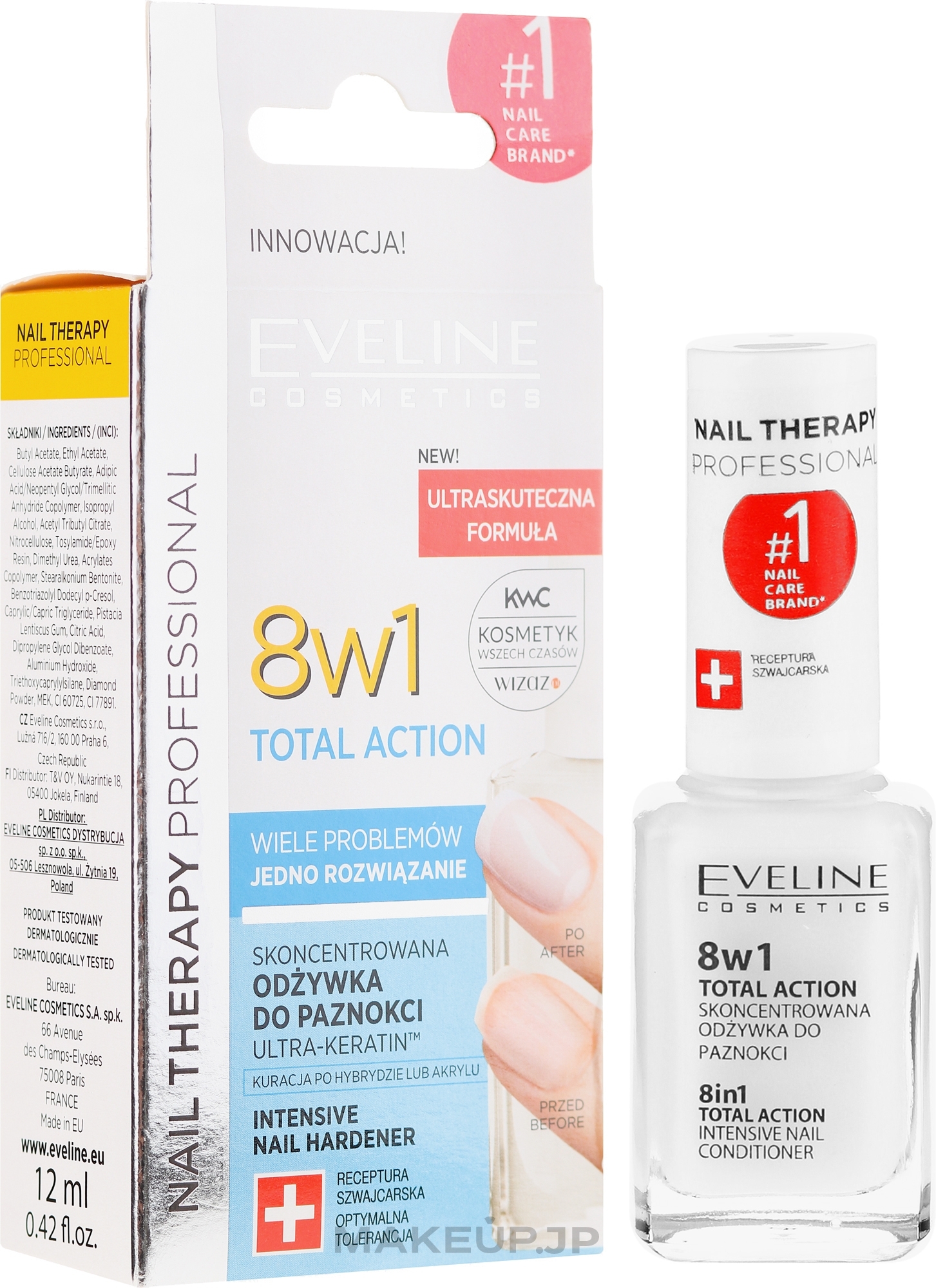 Nail Repairer 8in1 - Eveline Cosmetics Nail Therapy Total Action 8 in 1 — photo 12 ml