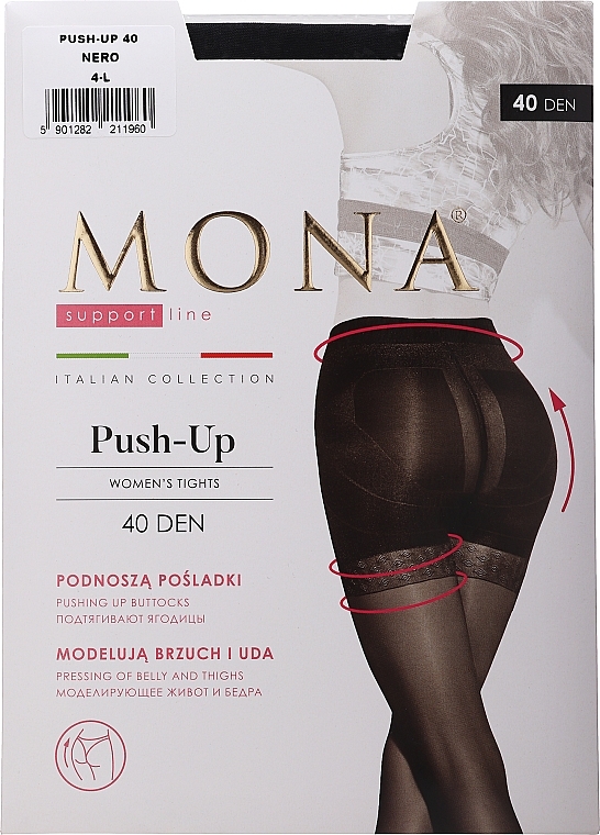 Push-Up Tights 40 Den, nero - MONA — photo N1