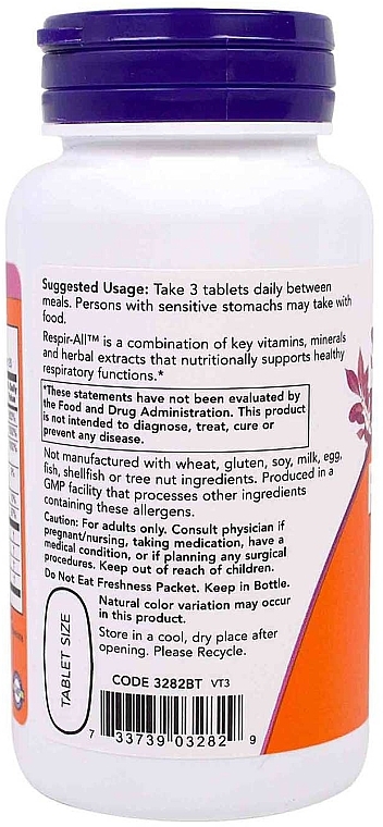 Throat Immune Blend, tablets - Now Foods Respir-All — photo N2