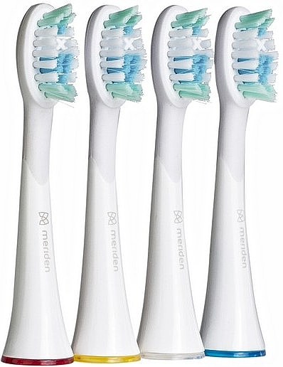 Toothbrush Heads, 4 pcs, white - Meriden Professional Dual Action Whitening White — photo N1