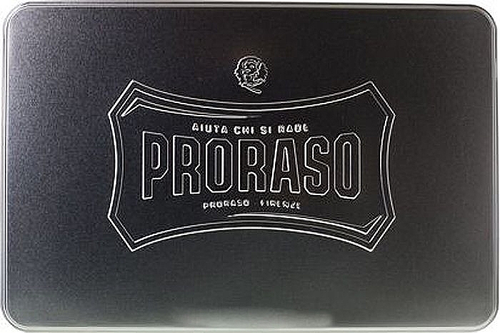 Set - Proraso Classic Shaving Metal Green (pre/cr/100ml + sh/cr/150ml + ash/cr/100ml + brush + acc) — photo N1