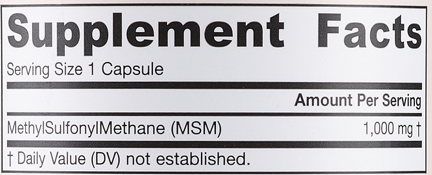 Methyl-Sulfonyl-Methane, capsules - Jarrow Formulas MSM (Methyl-Sulfonyl-Methane) 1000 mg — photo N5