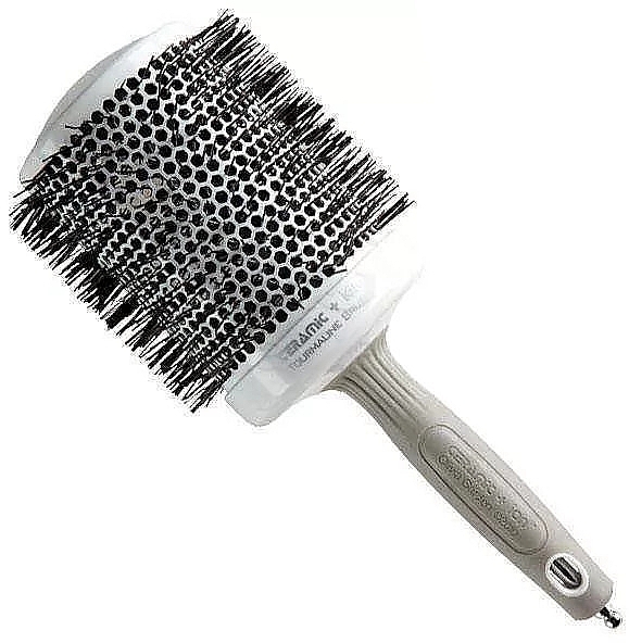 Blow Drying Brush, 80 mm - Olivia Garden Expert Blowout Shine White & Grey — photo N1