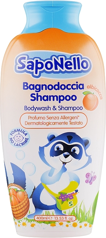 Kids Shampoo & Shower Gel "Apricot" - SapoNello Shower and Hair Gel — photo N1