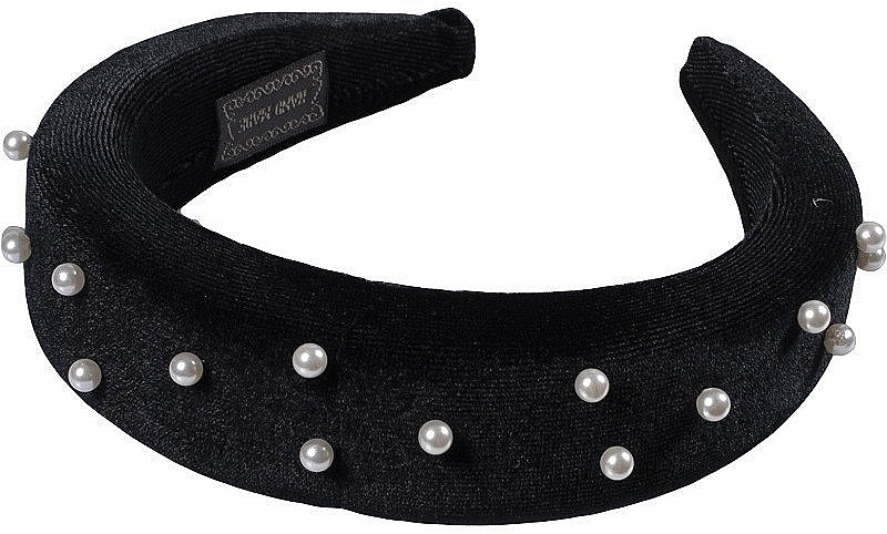 Hair Hoop "Velvet", 25949, black - Top Choice — photo N1