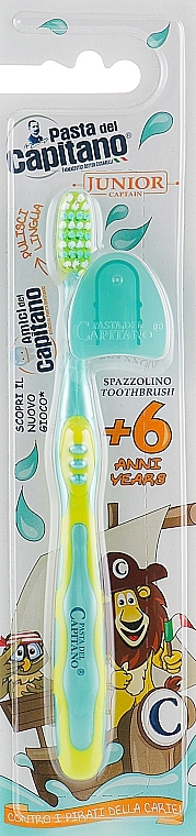 Kids Toothbrush 6+, soft, yellow - Pasta del Capitano — photo N1