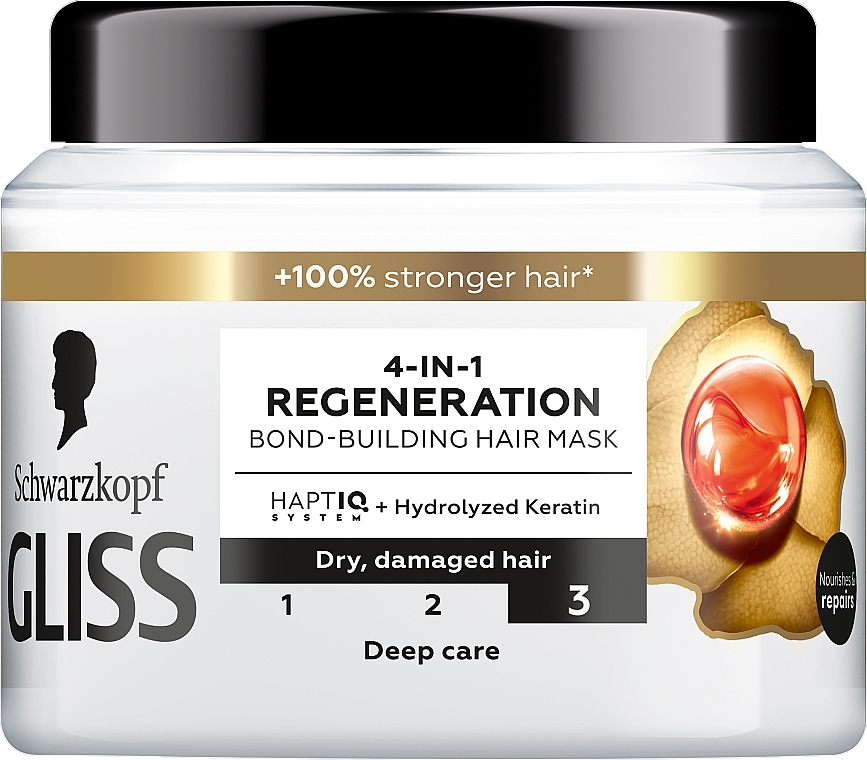 Regenerating Hair Mask 4-in-1 - Gliss Kur Regeneration Hair Mask — photo N1