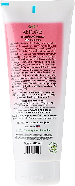 Hand Balm - Bione Cosmetics Pomegranate Hand Ointment With Antioxidants — photo N2