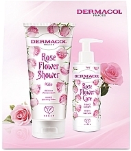 Set - Dermacol Rose Flower Set (h/cr/150ml + sh/cr/200ml) — photo N2