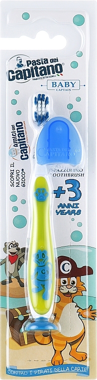 Kids Toothbrush 3+, soft, light green with racoon - Pasta Del Capitano — photo N1