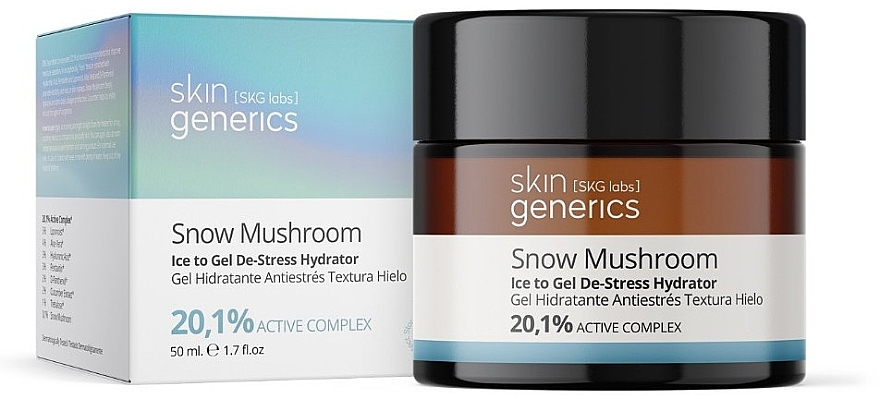 Face Gel - Skin Generics Snow Mushroom Ice to Gel De-Stress Hydrator 20,1% Active Complex — photo N2