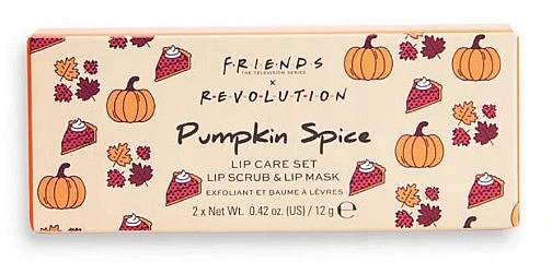 Set - Makeup Revolution X Friends Pumpkin Spice Lip Care Set (lip/mask/12g + lip/scrub/12g) — photo N1