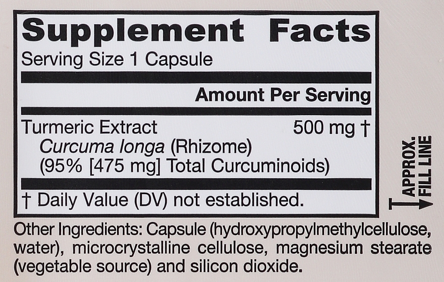 Dietary Supplement "Curcumin 95" - Jarrow Formulas Curcumin 95 500mg — photo N6