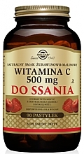 Dietary Supplement 'Vitamin C', raspberry flavor, 500 mg, tablets - Solgar — photo N1