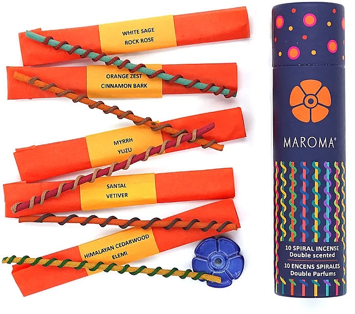 Incense Set No. 1 - Maroma Encens d'Auroville Double Scented Spiral Incense Sticks Orange — photo N3