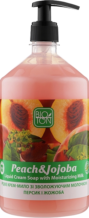 Liquid Cream Soap "Peach & Jojoba" - Bioton Cosmetics Active Fruits Peach & Jojoba Soap — photo N3