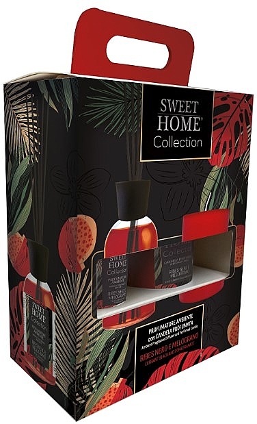 キット - Sweet Home Collection Currant Black and Pomegranate Gift Set (diffuser/100ml + candle/110g) — photo N1