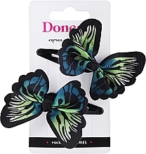 Fragrances, Perfumes, Cosmetics Hair Clips, 2 pcs, FA-5709, butterflies, black - Donegal