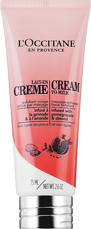 Facial Cream Scrub with Pomegranate - L'Occitane Cream To Milk Facial Exfoliator — photo N1