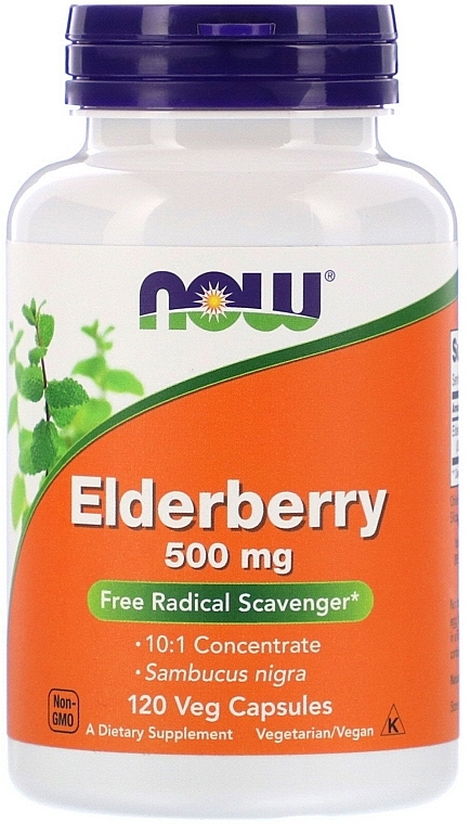 Dietary Supplement 'Elderberry 500 mg' - Now Foods Elderberry 500 mg — photo N1