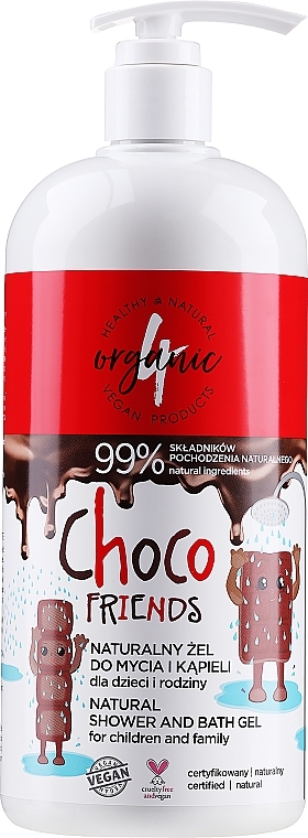 Family Bath & Shower Gel "Chocolate" - 4Organic Choco Shower And Bath Gel For Children And Family — photo N4