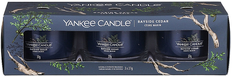 Scented Candle Set - Yankee Candle Bayside Cedar (candle/3x37g) — photo N1