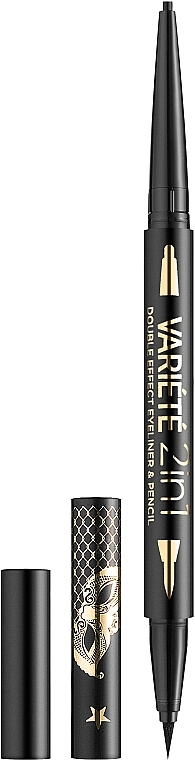2-in-1 Eyeliner & Pencil - Eveline Cosmetics Variete 2 In 1 Double Effect Eyeliner & Pencil — photo N1