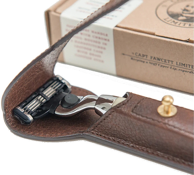 Shaving Set - Captain Fawcett Razor With Leather Razor Case — photo N1