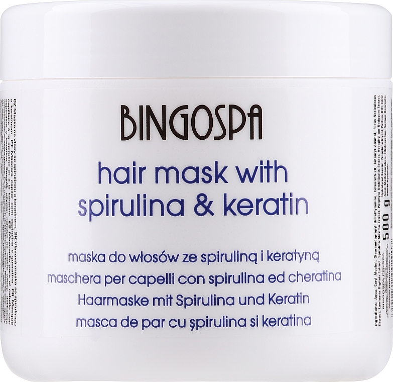 Spirulina Extract & Keratin Hair Mask - BingoSpa Mask For Hair Keratin And Spirulina — photo N1
