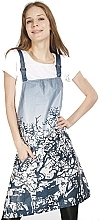 Fragrances, Perfumes, Cosmetics Hairdressing Apron, blue with pattern - Bifull Professional Decorated Apron With Cherry Blue