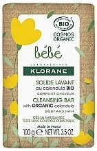 Body and Hair Baby Soap - Klorane Bebe Cleansing Bar With Organic Calendula — photo N2