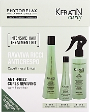 Set - Phytorelax Laboratories Keratin Curly Intensive Hair Treatment Kit (shm/250ml + cond/100ml + h/spray/200ml) — photo N2