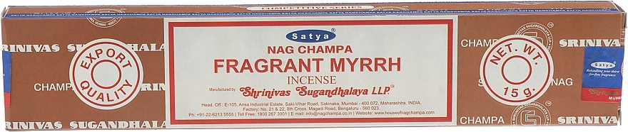 Fragrant Myrrh Incense - Satya Fragrant Myrrh Incense — photo N1