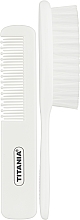 Baby Hair Brush & Comb Set, white - Titania (hairbrush/comb) — photo N2