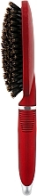 Massage Hair Brush, HB-04-06, oval, large, red - Beauty LUXURY — photo N2