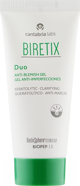 Sebum-Regulating Anti-Inflammatory Face Gel for Acne-Prone Skin - Cantabria Labs Biretix Duo Gel — photo N1