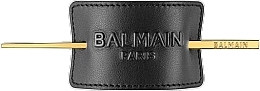 Fragrances, Perfumes, Cosmetics Claw Clip - Balmain Paris Hair Couture Genuine Leather Signature Hair Barrette Black