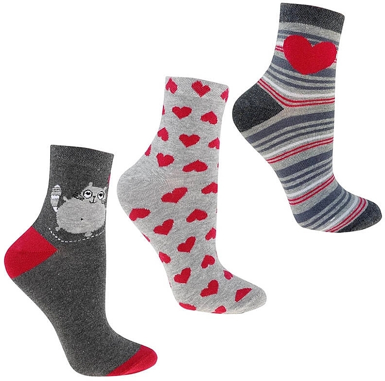 Women Socks csl200-113, grey striped - Moraj — photo N2