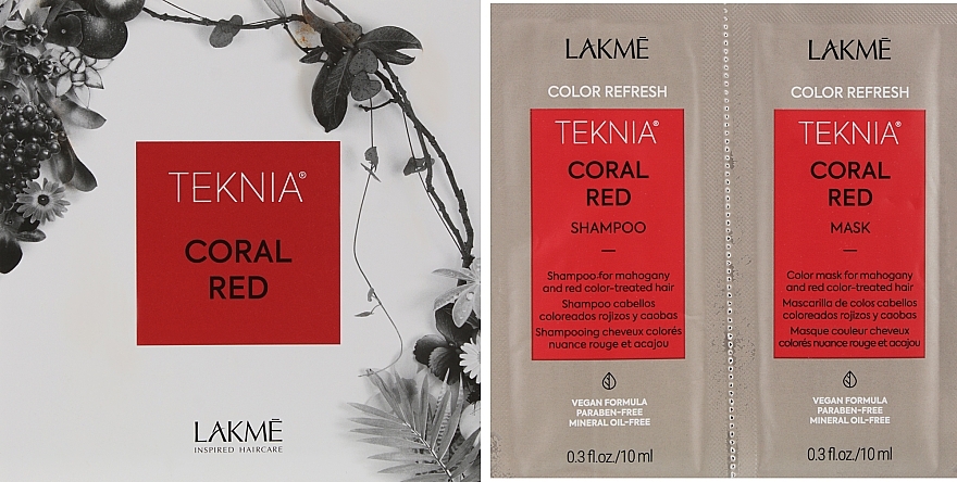 Sample Set - Lakme Teknia Color Refresh Coral Red (sh/10ml + mask/10ml) — photo N1